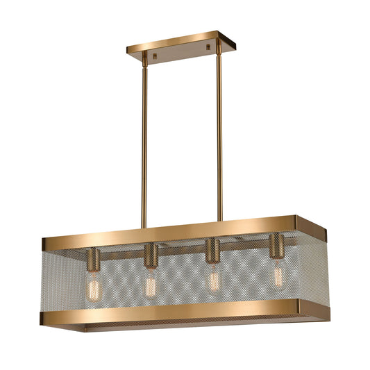 ELK SIGNATURE D4334 Line in the Sand 28'' Wide 4-Light Chandelier - Satin Brass