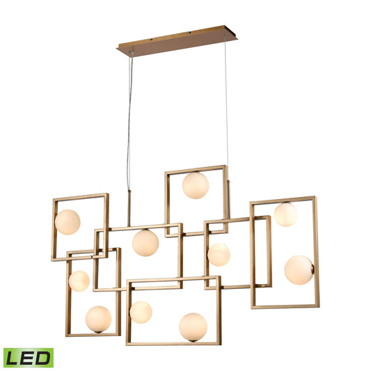 ELK SIGNATURE D4380 Amazed 51'' Wide 7-Light Linear Chandelier - Aged Brass