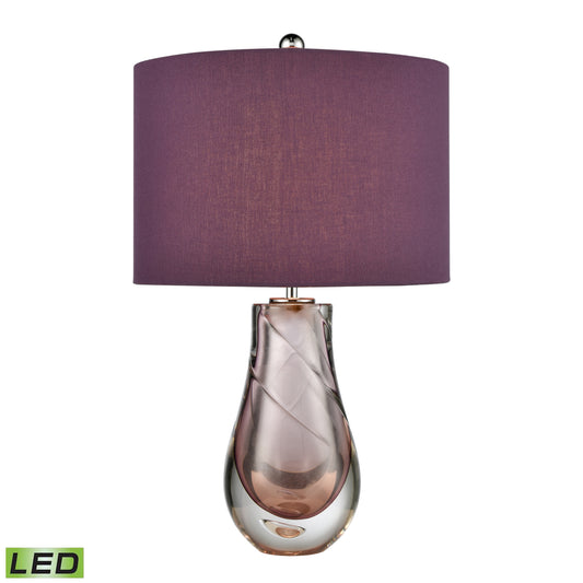 ELK SIGNATURE D4559-LED Dusty Rose 22'' High 1-Light Table Lamp - Purple - Includes LED Bulb