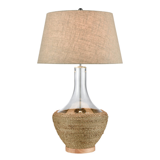 ELK SIGNATURE D4561 Twined 31'' High 1-Light Table Lamp - Clear and Natural Finish with Sand Colored Linen Shade