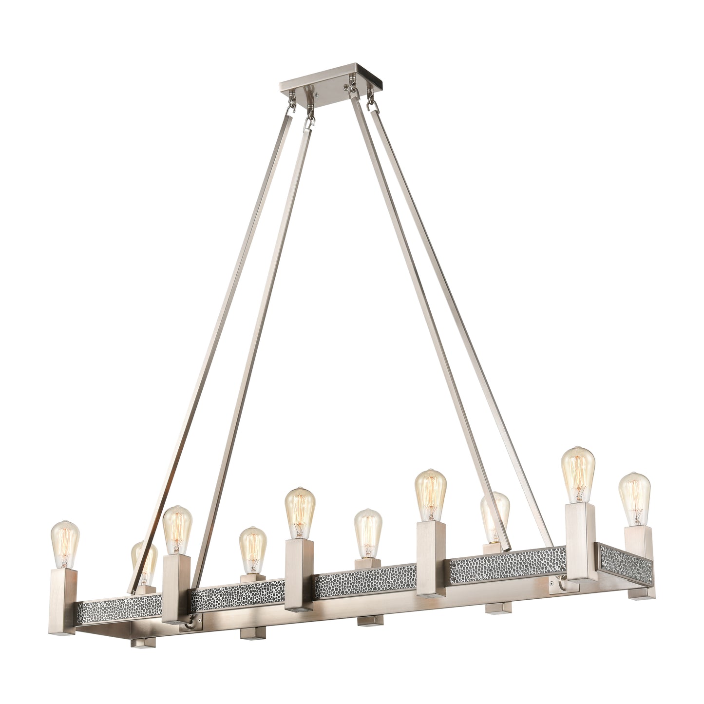 ELK SIGNATURE D4680 Impression 47'' Wide 10-Light Linear Chandelier - Satin Nickel