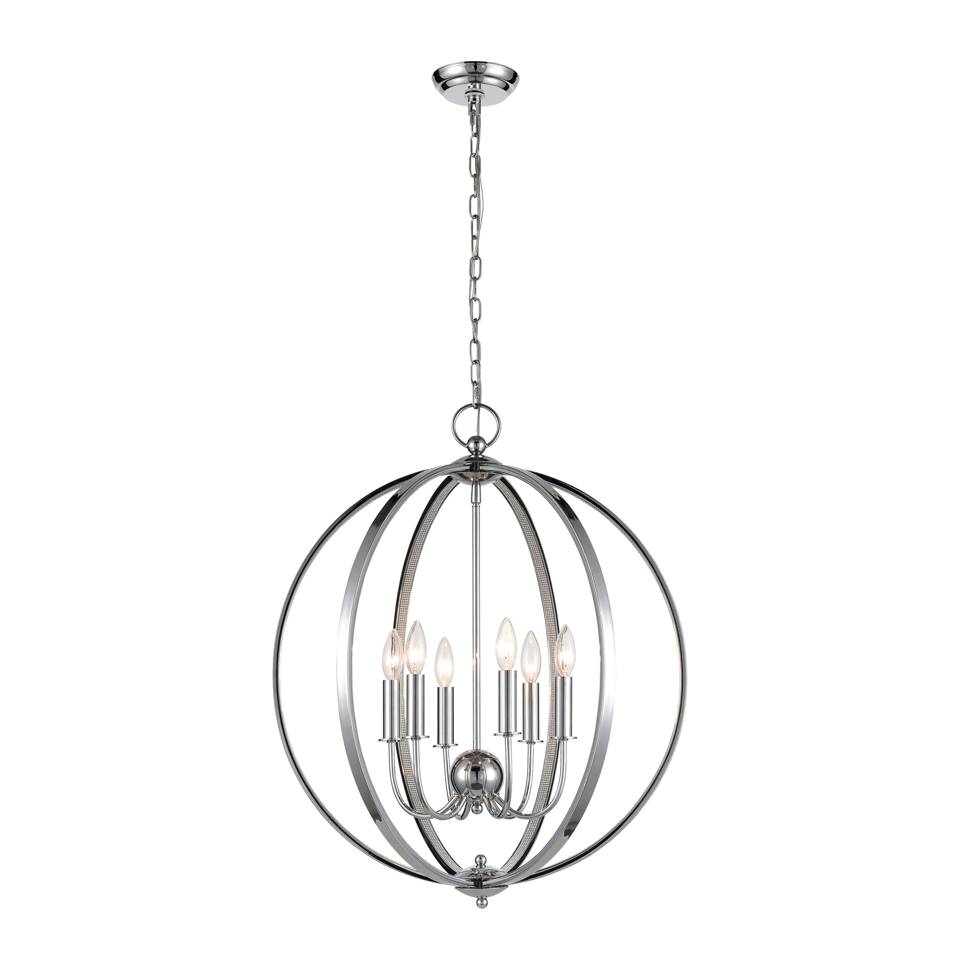 ELK SIGNATURE D4686 Venue 24'' Wide 6-Light Pendant - Chrome