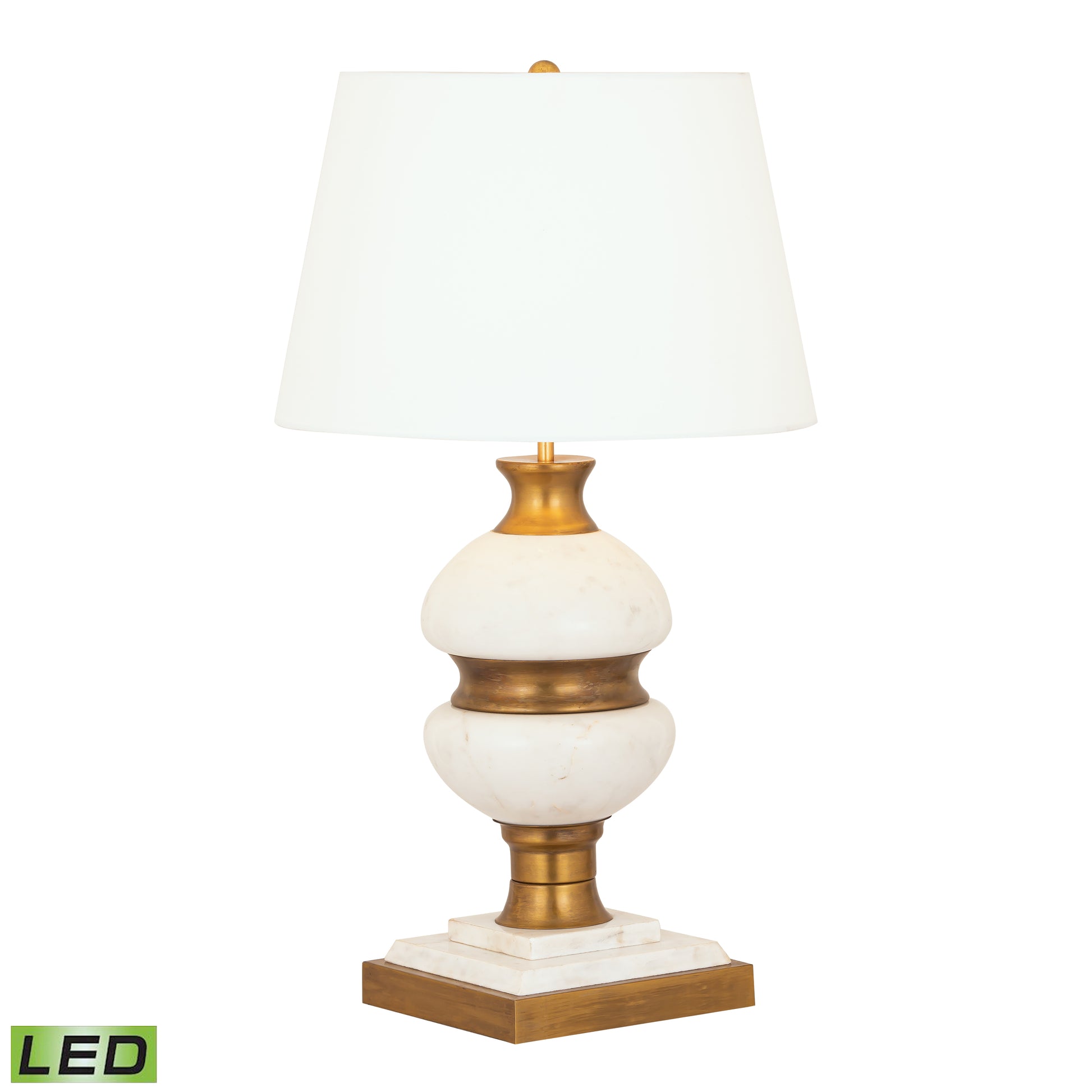 ELK SIGNATURE D4725-LED Packer 30'' High 1-Light Table Lamp - Aged Brass - Includes LED Bulb