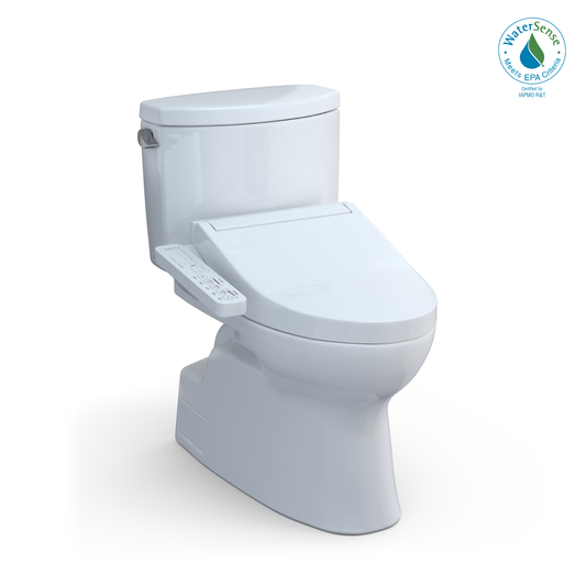 TOTO MW4743074CEFG#01 WASHLET+ Vespin II Two-Piece Elongated 1.28 GPF Toilet and WASHLET+ C2 Bidet Seat , Cotton White