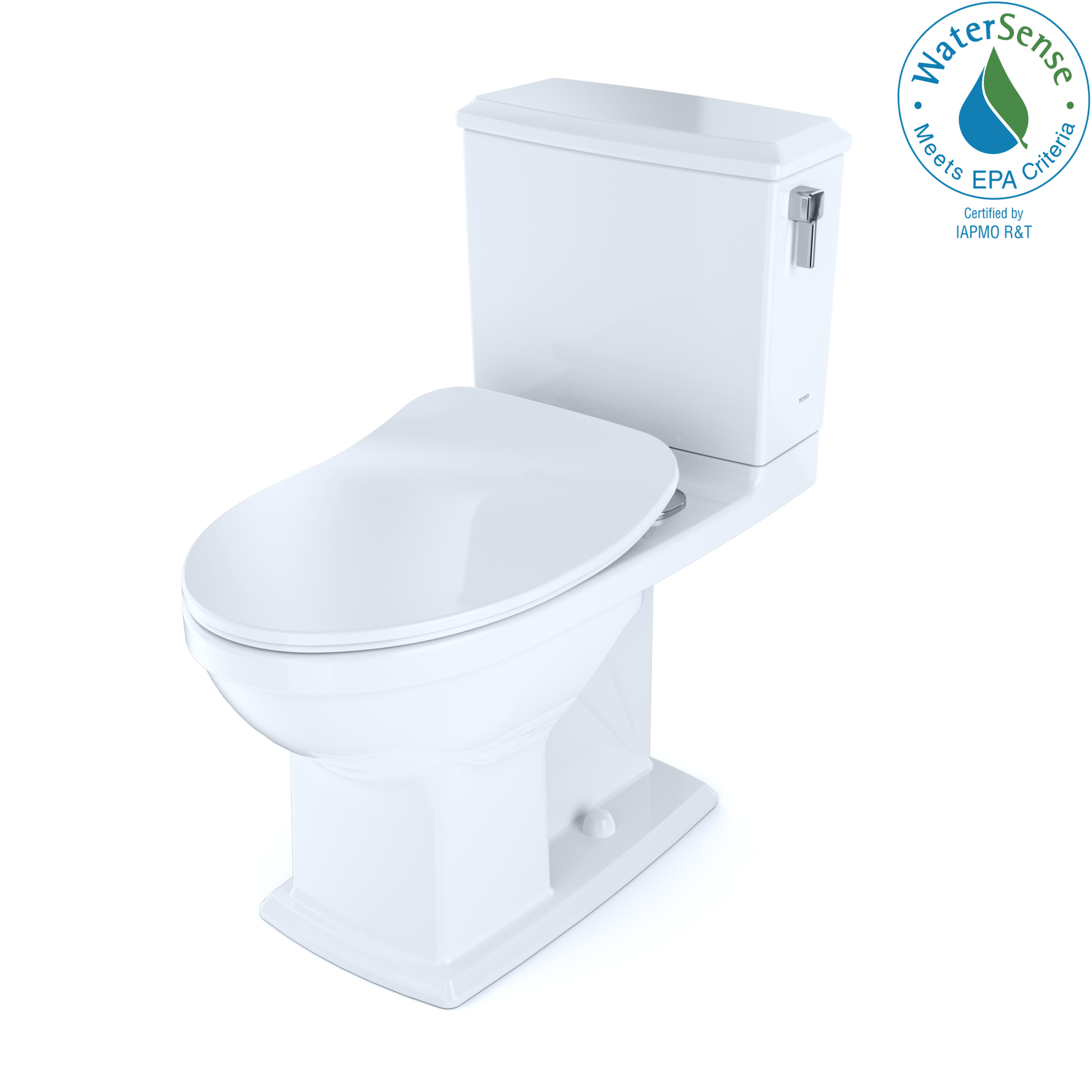 TOTO MS494234CEMFRG#01 Connelly Two-Piece Elongated Dual Flush 1.28 and 0.9 GPF with CEFIONTECT and Right Lever , Cotton White