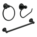 MOEN DN8433BL Preston  Paper Holder Towel Bar Towel Ring In Matte Black