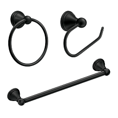 MOEN DN8433BL Preston  Paper Holder Towel Bar Towel Ring In Matte Black