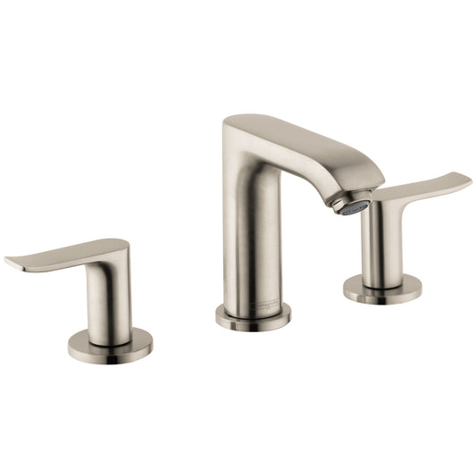 HANSGROHE 31124821 Brushed Nickel Metris Modern Widespread Bathroom Faucet 0.5 GPM