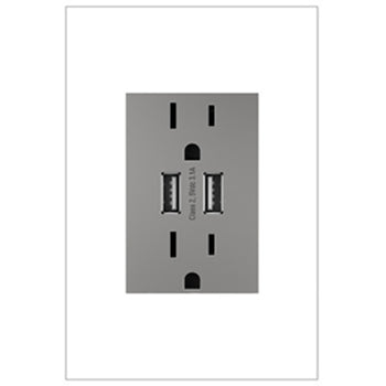 LEGRAND ARTRUSB153M4 ADORNE  Dual-USB Outlet , Magnesium