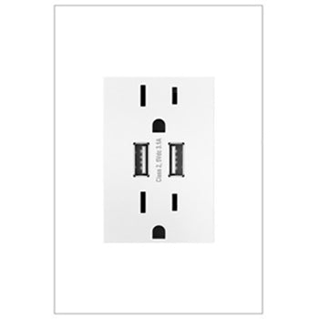 LEGRAND ARTRUSB153W4 ADORNE  Dual-USB Outlet , White