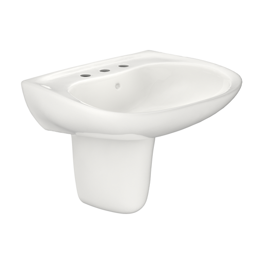 TOTO LHT242.8G#11 Prominence Oval Wall-Mount Bathroom Sink with CEFIONTECT and Shroud for 8 Inch Center Faucets , Colonial White