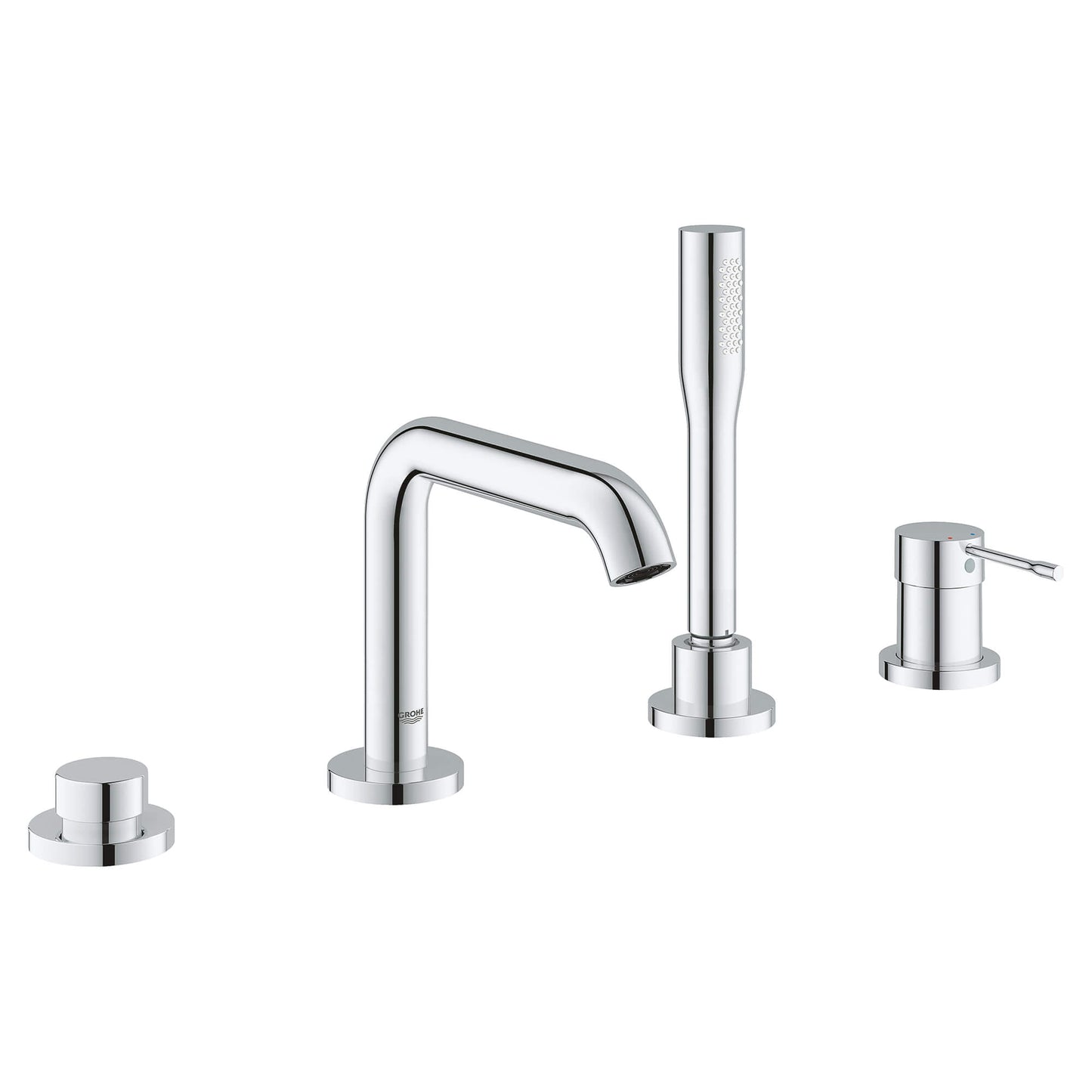 GROHE 1957800A Essence New Chrome 4-Hole Single-Handle Deck Mount Roman Tub Faucet with 1.75 GPM Hand Shower