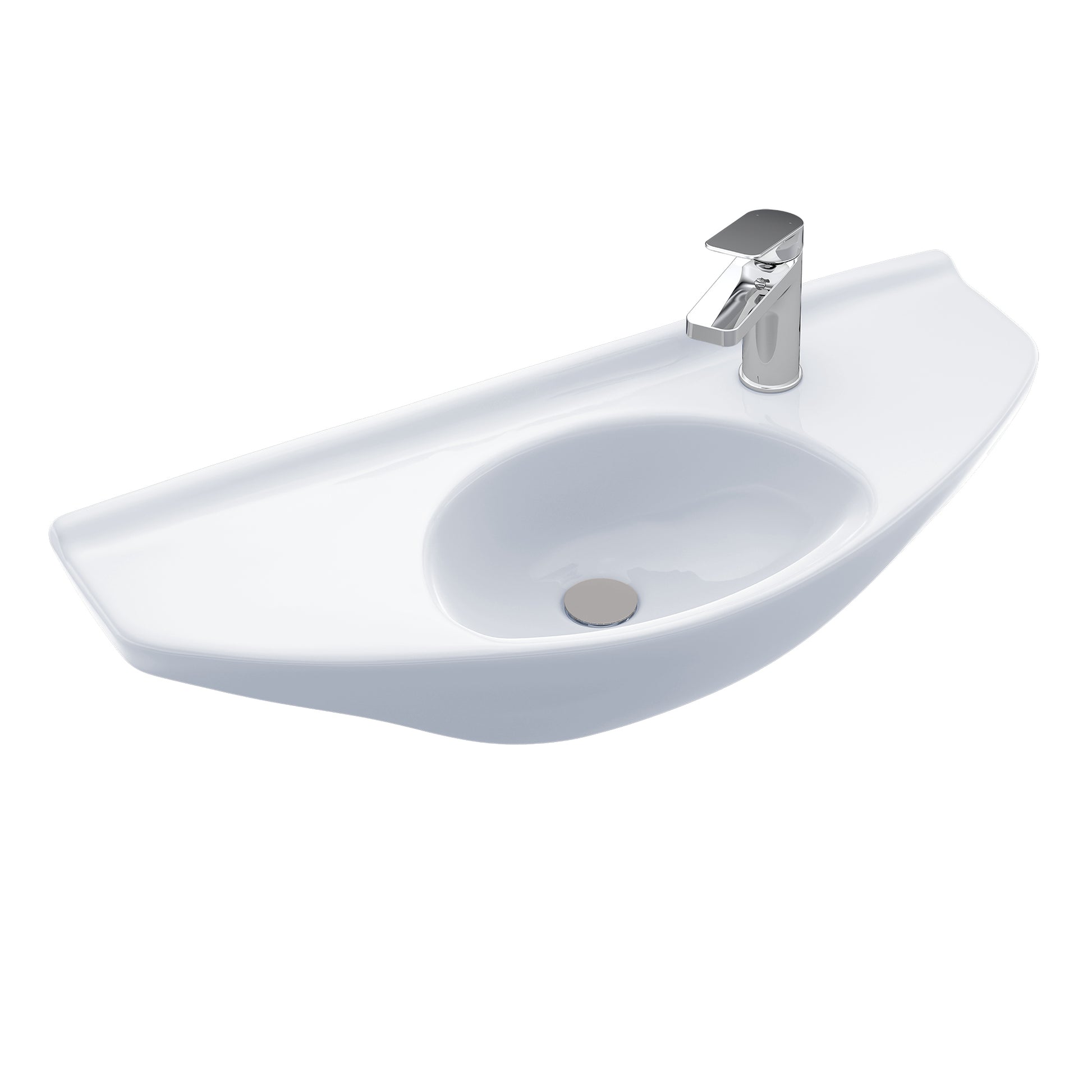 TOTO LT650G#01 Oval Wall-Mount Bathroom Sink with CEFIONTECT , Cotton White