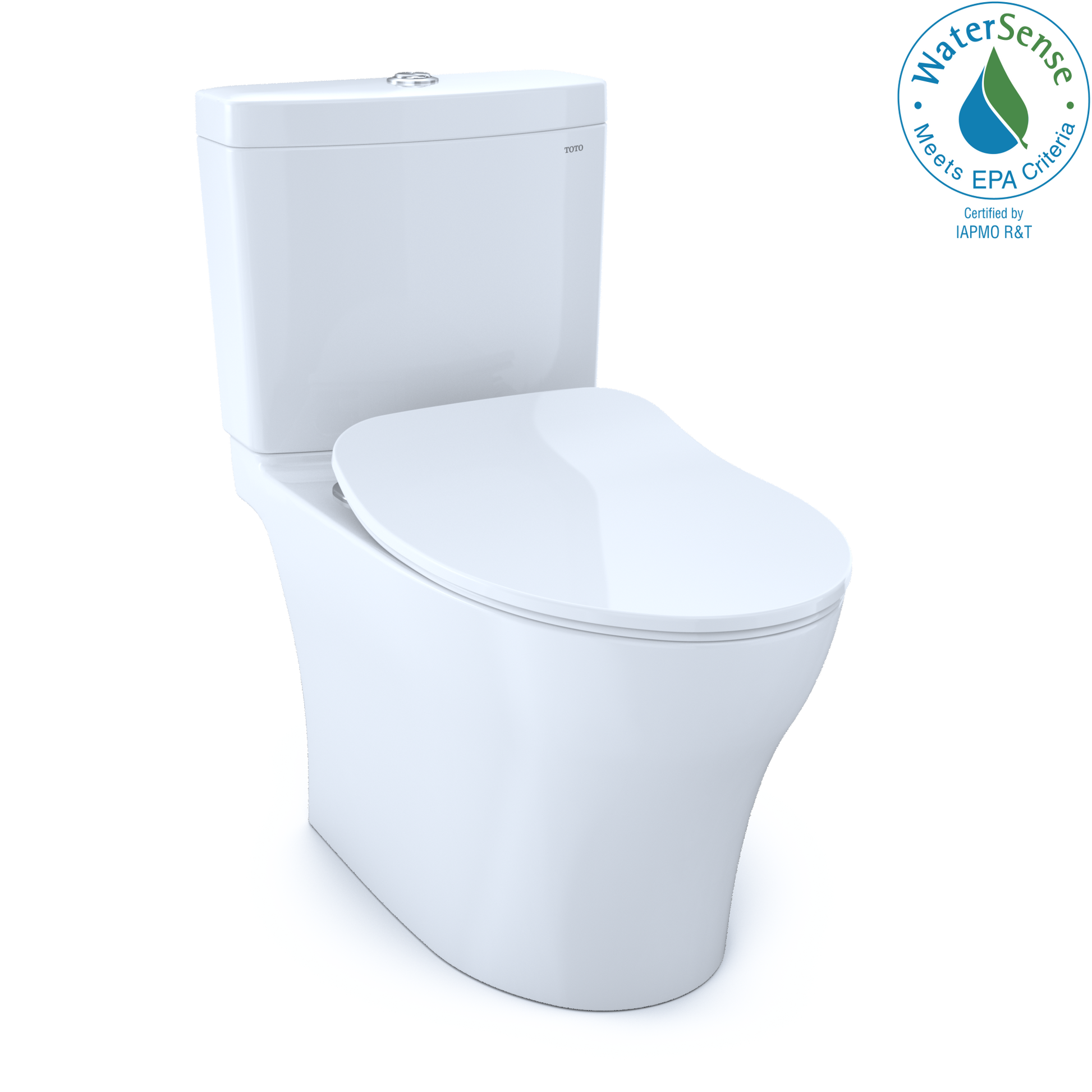 TOTO MS446234CEMGN#01 Aquia IV Two-Piece Elongated Dual Flush 1.28 and 0.9 GPF Toilet with CEFIONTECT and SoftClose Seat , Cotton White