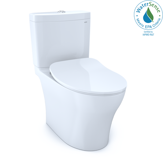 TOTO MS446234CEMGN#01 Aquia IV Two-Piece Elongated Dual Flush 1.28 and 0.9 GPF Toilet with CEFIONTECT and SoftClose Seat , Cotton White