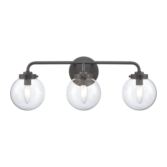 ELK SHOWROOM EC89934/3 Fairbanks 22.75'' Wide 3-Light Vanity Light - Matte Black and Clear