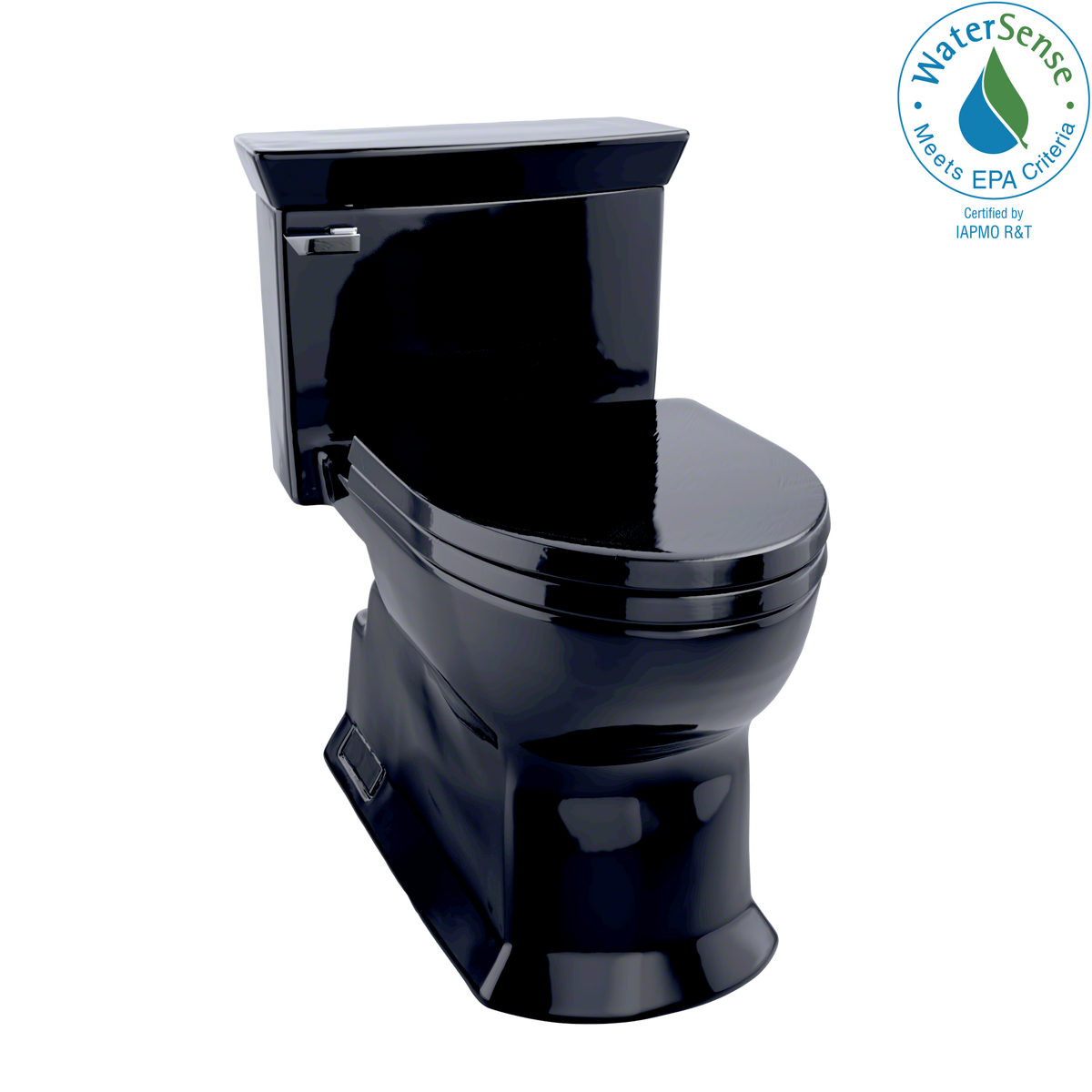 TOTO MS964214CEF#51 Eco Soiree One-Piece Elongated 1.28 GPF Universal Height Skirted Toilet , Ebony