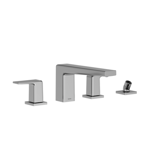 TOTO TBG10202U#CP GB Two-Handle Deck-Mount Roman Tub Filler Trim with Handshower , Polished Chrome