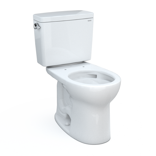 TOTO CST775CSFG#01 Drake Two-Piece Round 1.6 GPF Universal Height TORNADO FLUSH Toilet with CEFIONTECT , Cotton White