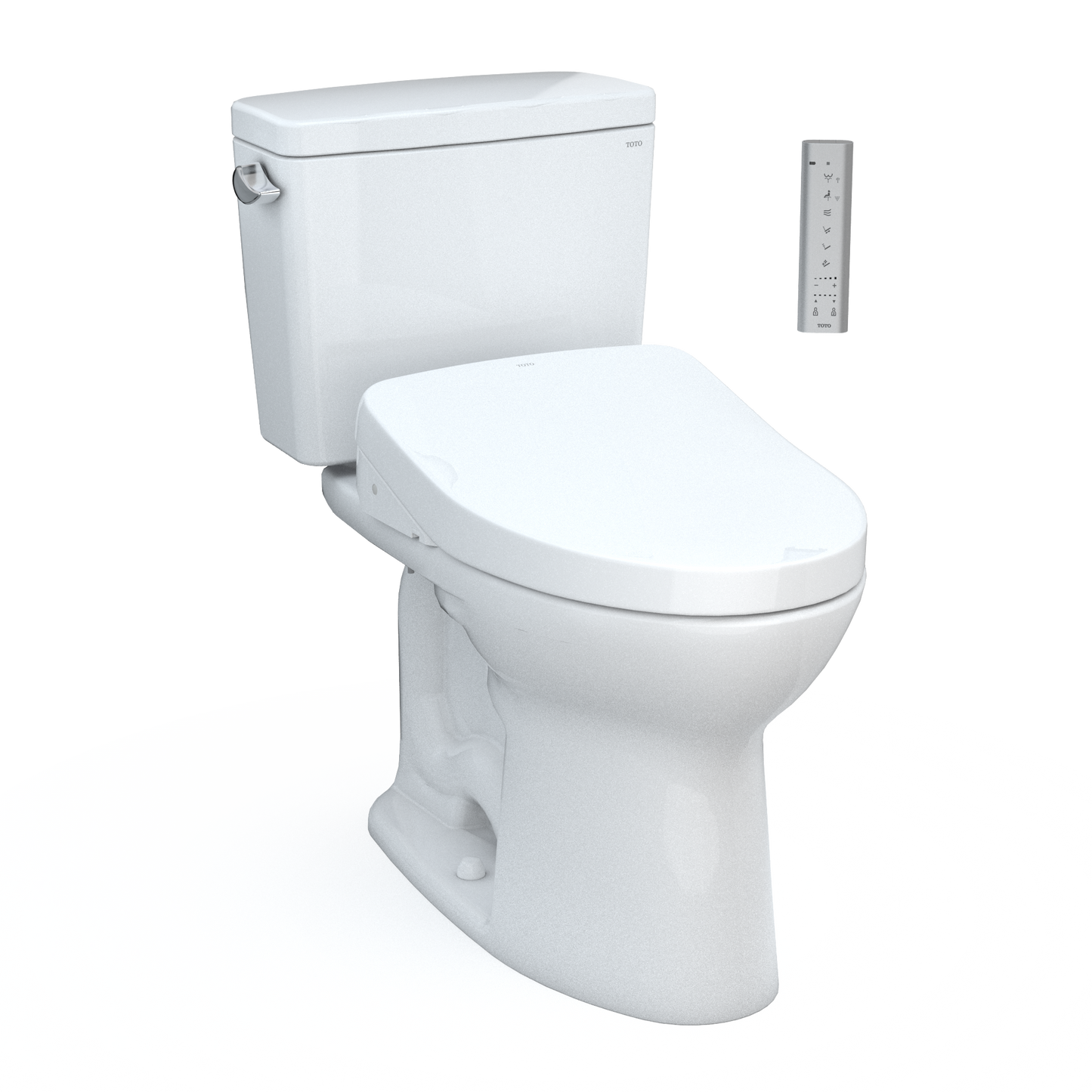 TOTO MW7763046CSFG#01 Drake WASHLET+ Two-Piece Elongated 1.6 GPF Universal Height TORNADO FLUSH Toilet with S500e Bidet Seat , Cotton White