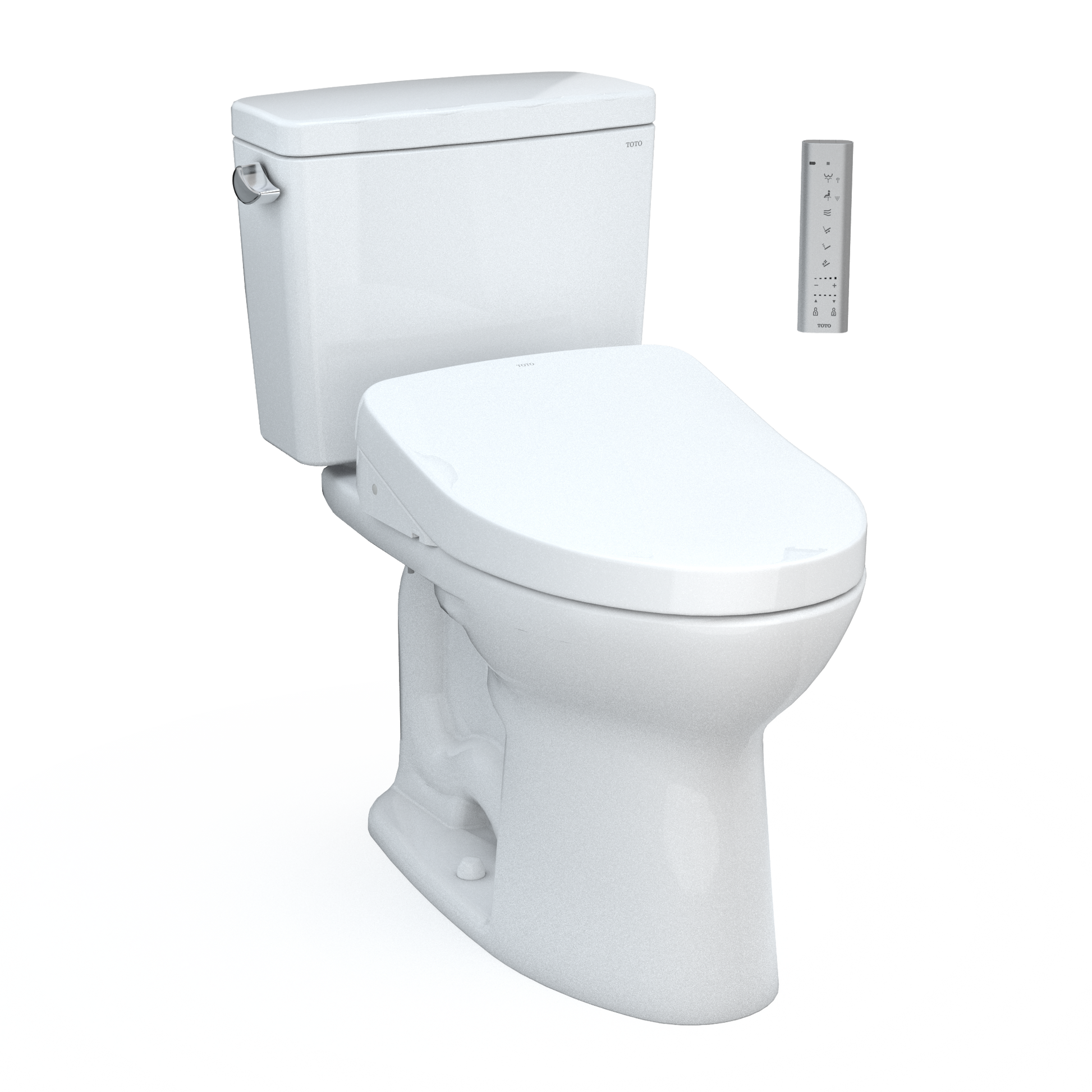 TOTO MW7763056CSFGA#01 Drake WASHLET+ Two-Piece Elongated 1.6 GPF Universal Height TORNADO FLUSH Toilet with Auto Flush , Cotton White