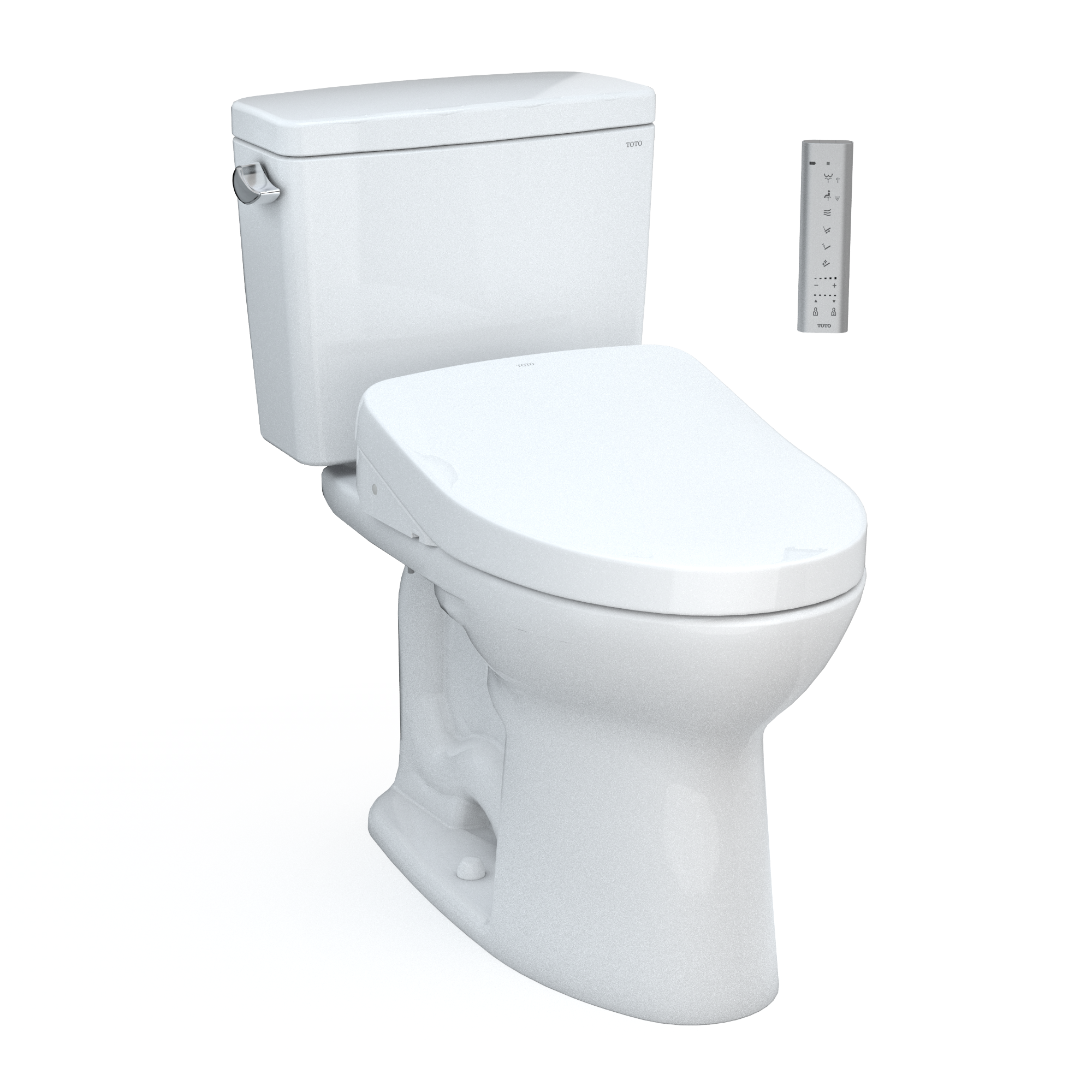 TOTO MW7763056CSFGA.10#01 Drake WASHLET+ Two-Piece Elongated 1.6 GPF Universal Height TORNADO FLUSH Toilet with Auto Flush , Cotton White