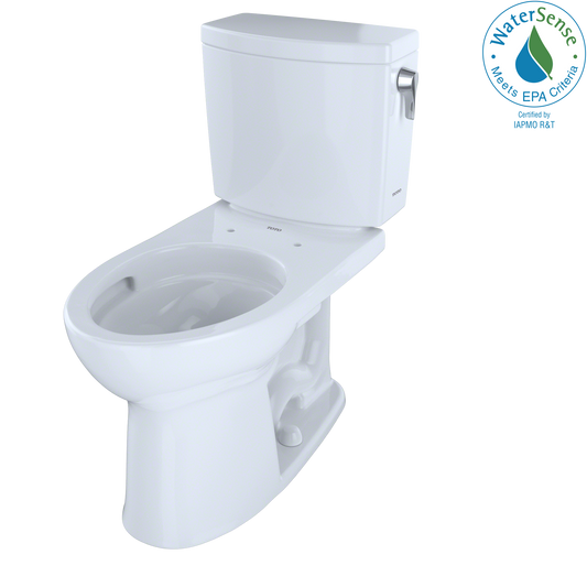 TOTO CST454CUFRG#01 Drake II 1G Two-Piece Elongated 1.0 GPF Universal Height Toilet with CEFIONTECT and Right-Hand Trip Lever , Cotton White