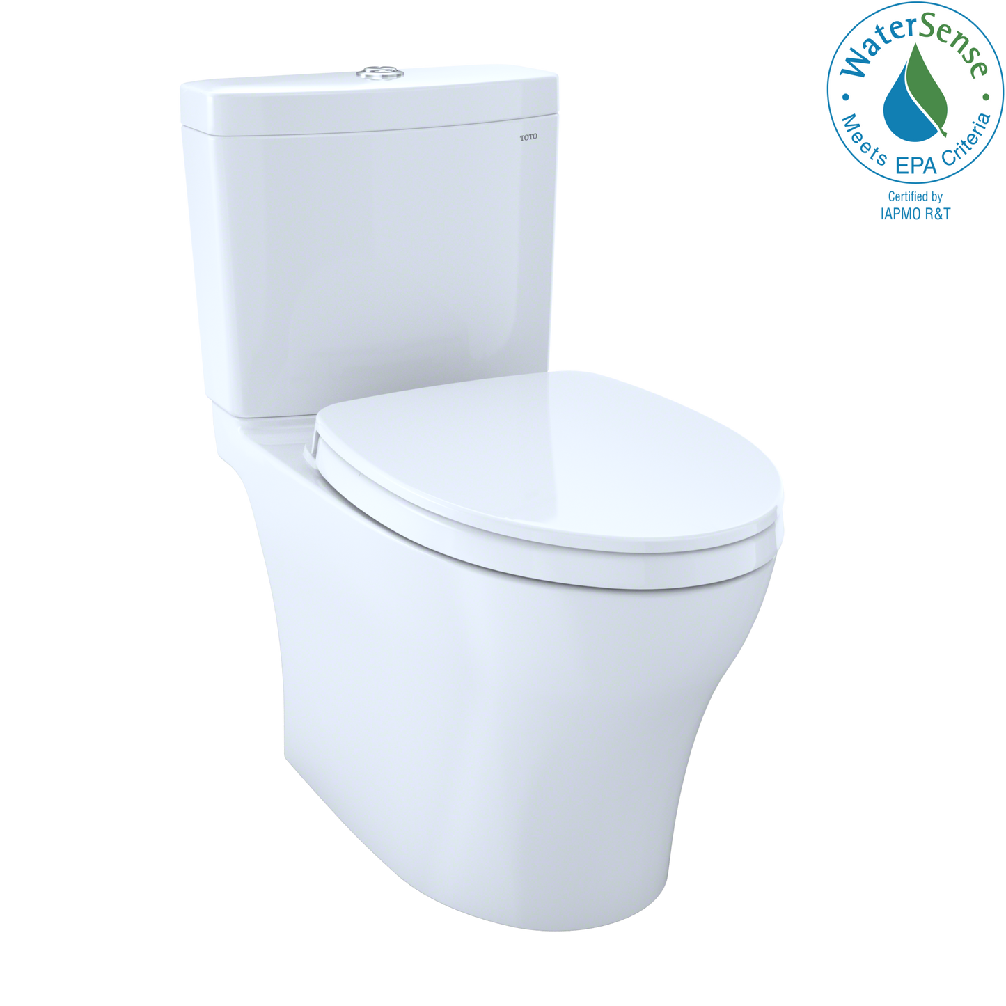 TOTO MS446124CEMFGN#01 Aquia IV Two-Piece Elongated Dual Flush 1.28 and 0.9 GPF Universal Height Toilet with CEFIONTECT , Cotton White