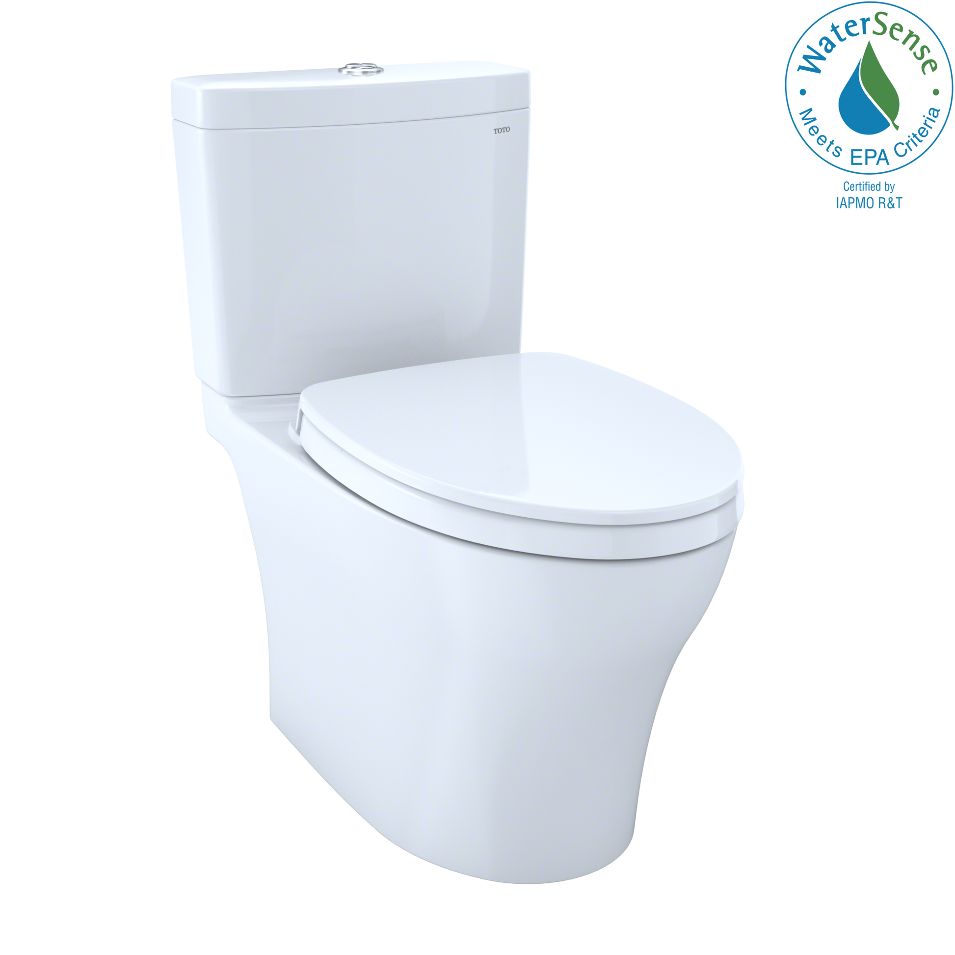 TOTO MS446124CEMFGN#01 Aquia IV Two-Piece Elongated Dual Flush 1.28 and 0.9 GPF Universal Height Toilet with CEFIONTECT , Cotton White