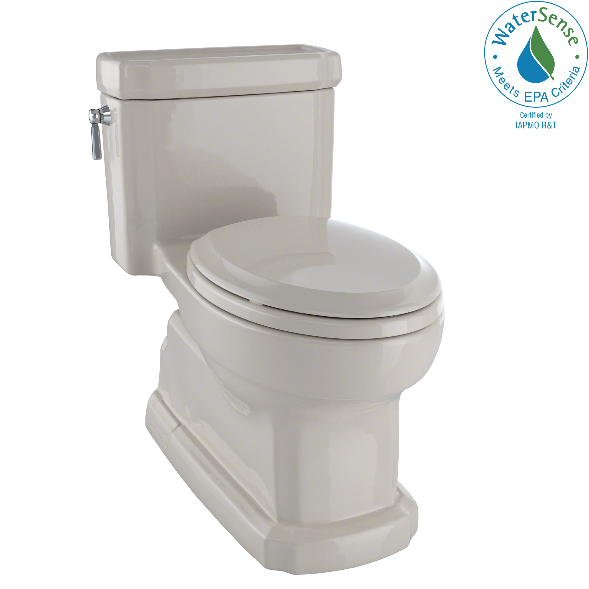 TOTO MS974224CEFG#03 Eco Guinevere Elongated 1.28 GPF Universal Height Skirted Toilet with CEFIONTECT and SoftClose Seat , Bone