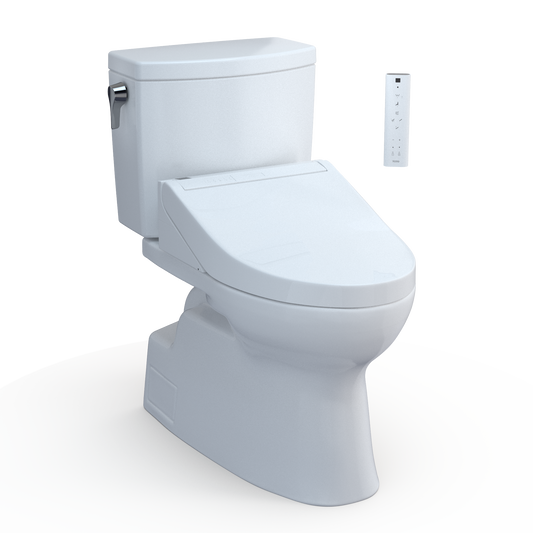 TOTO MW4743084CUFG#01 WASHLET+ Vespin II 1G Two-Piece Elongated 1.0 GPF Toilet and WASHLET+ C5 Bidet Seat , Cotton White