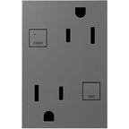 LEGRAND AGFTR2153M4 ADORNE  Plus Size Tamper-Resistant 15A Duplex Self-Test GFCI Receptacles, Magnesium