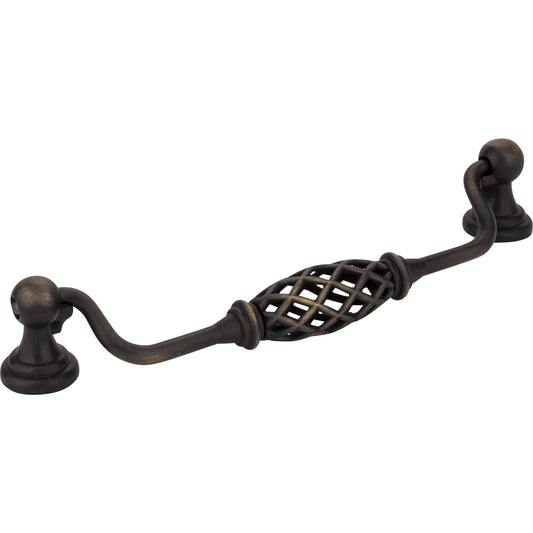 JEFFREY ALEXANDER 749-160ABSB 160 mm Center-to-Center Antique Brushed Satin Brass Birdcage Tuscany Drop & Ring Pull