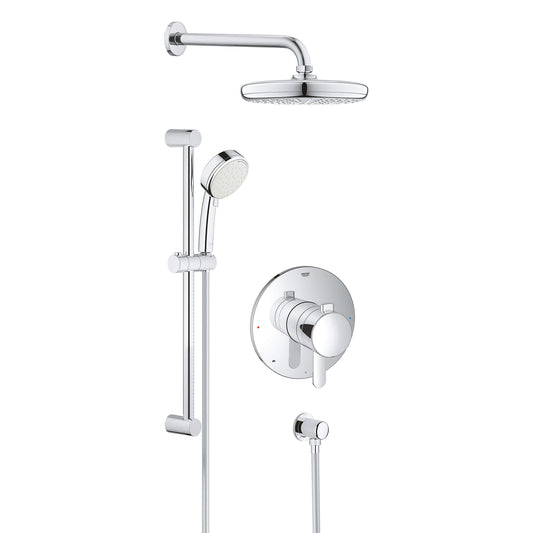 GROHE 35051001 Europlus Chrome Pressure Balance Valve Shower Set