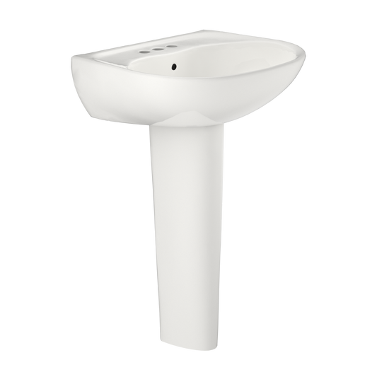 TOTO LPT241.4G#11 Supreme Oval Basin Pedestal Bathroom Sink with CeFiONtect for 4 Inch Center Faucets , Colonial White