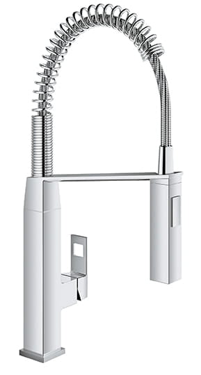 GROHE 31401000 Eurocube Chrome Single-Handle Semi-Pro Dual Spray Kitchen Faucet 1.75 GPM