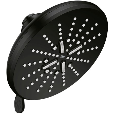 GROHE 267892430 Rainshower Matte Black Shower Head, 6-1/2" - 3 Sprays, 1.75gpm