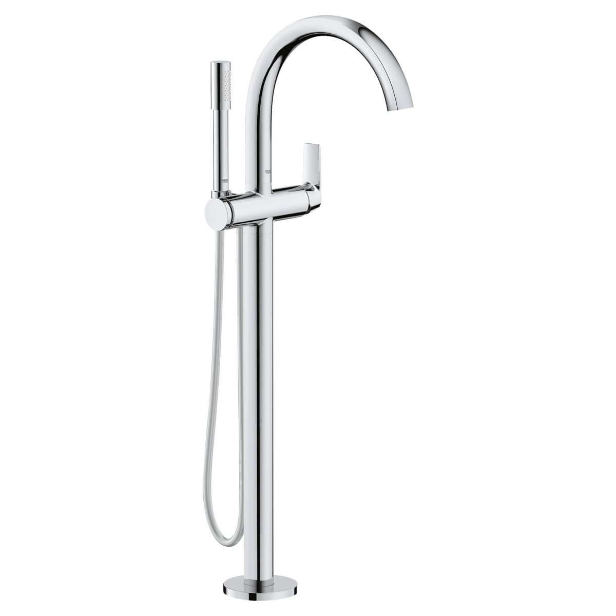 Grohe 29302000 Chrome Defined Free Standing Tub Filler with Built-In Diverter and Hand Shower - Less Rough In