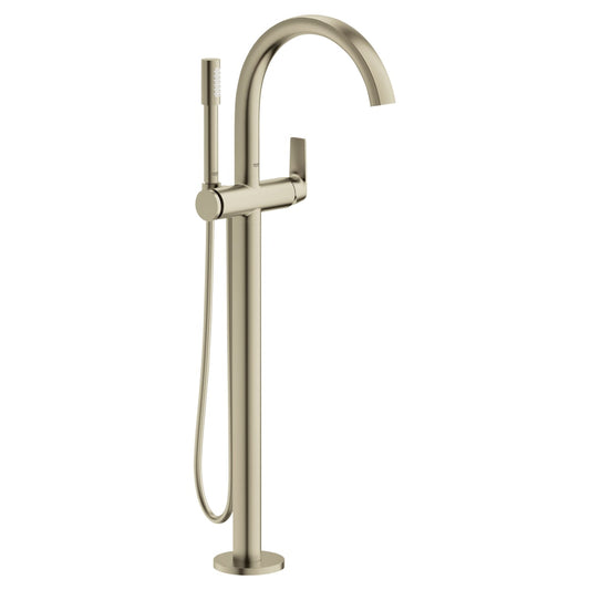 Grohe 29302EN0 Brushed Nickel Defined Free Standing Tub Filler with Built-In Diverter and Hand Shower - Less Rough In