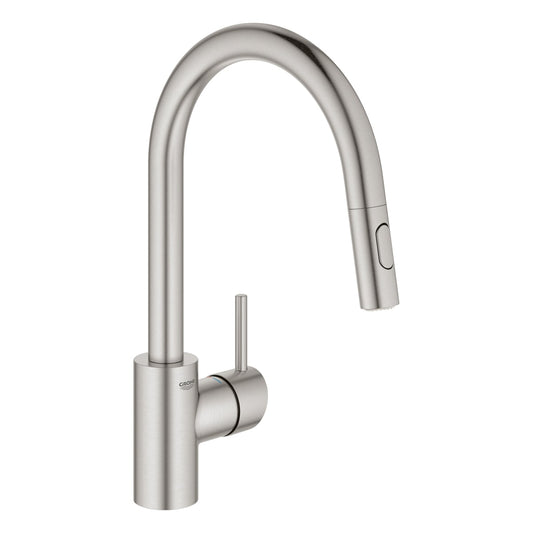 GROHE 32665DC3 Concetto Supersteel Concetto Single-Handle Pull-Down Kitchen Faucet Dual Spray 1.75 GPM