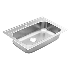 MOEN GS181631BQ 1800 Series 33"X22" Stainless Steel 18 Gauge Single Bowl Drop In Sink In Satin Stainless