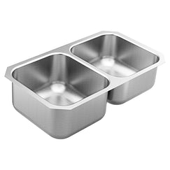 MOEN GS18242 1800 Series 31.75 x 18.25 stainless steel 18 gauge double bowl sink