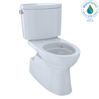 TOTO CST474CEFG#01 Vespin II Two-Piece Elongated 1.28 GPF Universal Height Skirted Design Toilet with CEFIONTECT , Cotton White
