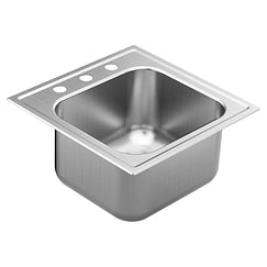 MOEN GS201673 2000 Series 20" x 20" stainless steel 20 gauge single bowl drop in sink