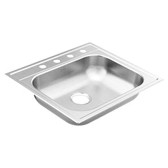 MOEN GS201974BQ 2000 Series 25"x22" stainless steel 20 gauge single bowl drop in sink