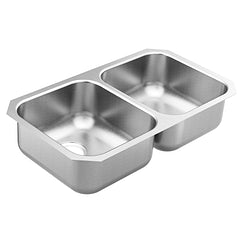 MOEN GS20210B 2000 Series 31.75 x 18.25 stainless steel 20 gauge double bowl sink