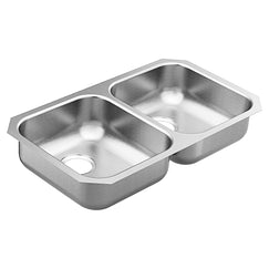 MOEN GS20214B 2000 Series  Steel 20 Gauge Double Bowl Sink In Stainless