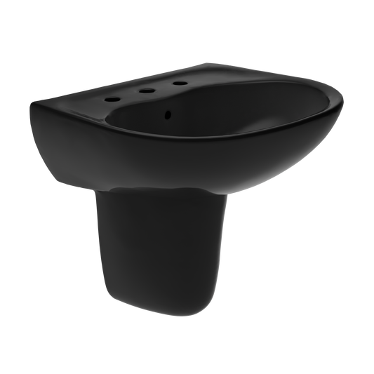 TOTO LHT241.8#51 Supreme Oval Wall-Mount Bathroom Sink and Shroud for 8 Inch Center Faucets , Ebony