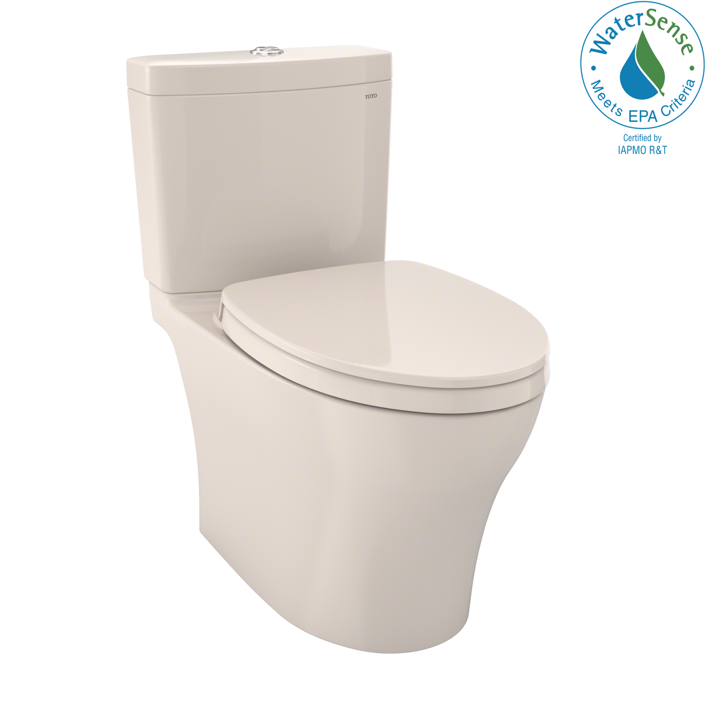 TOTO MS446124CEMGN#12 Aquia IV WASHLET+ Two-Piece Elongated Dual Flush 1.28 and 0.9 GPF Toilet with CEFIONTECT , Sedona Beige