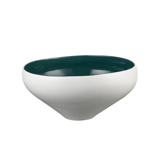 ELK SIGNATURE H0017-9753 Greer Bowl - Tall White and Turquoise Glazed